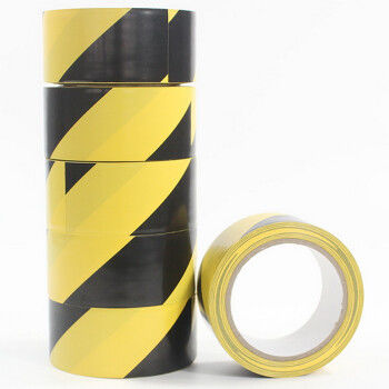 Black and yellow PVC warning tape Fire safety engineering traffic warning line, black and yellow twill reflective tape