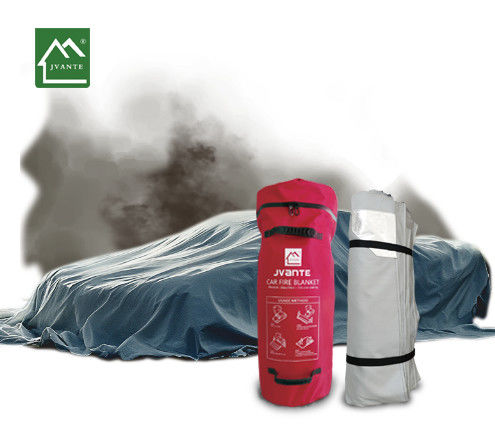 Car Glass Fibre Silicone Coating Fire Retardant Blanket Gray 4*6 6*8 6*9 10*12M Or Custom JVANTE