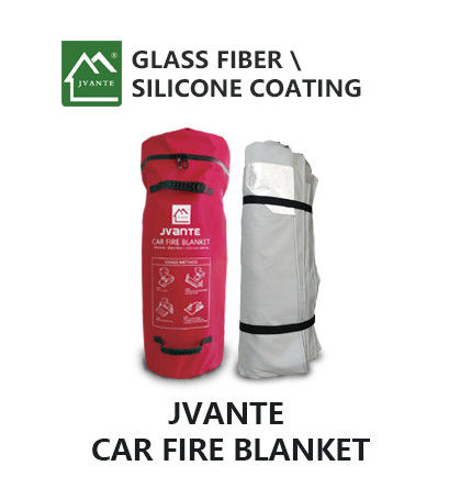 Car Glass Fibre Silicone Coating Fire Retardant Blanket Gray 4*6 6*8 6*9 10*12M Or Custom JVANTE