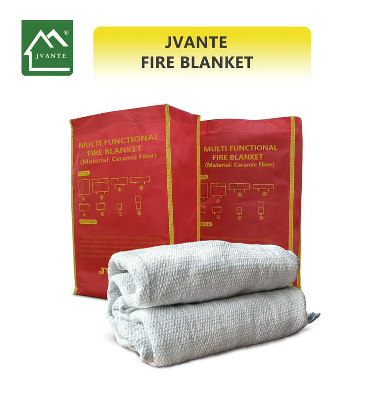 2mm Thickness, Can Be Customized Size, Ceramic Fiber Fire Blanket, White, Fire Resistant High Temperature Standing First Aid Products