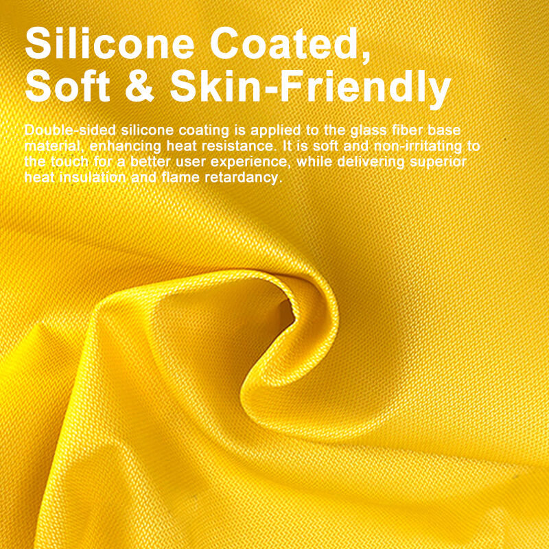 Thickened flame-retardant silicone glass fiber heat insulation fire-resistant escape cape fire rescue fire blanket fire protection suit yellow