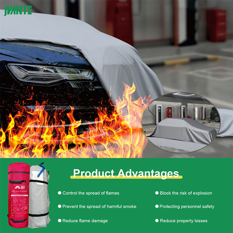 Grey Silicone Coated Fiberglass Fire Blanket JAT-302 6x8m 1000°C Heat Resistant For Auto Repair Industrial Emergency