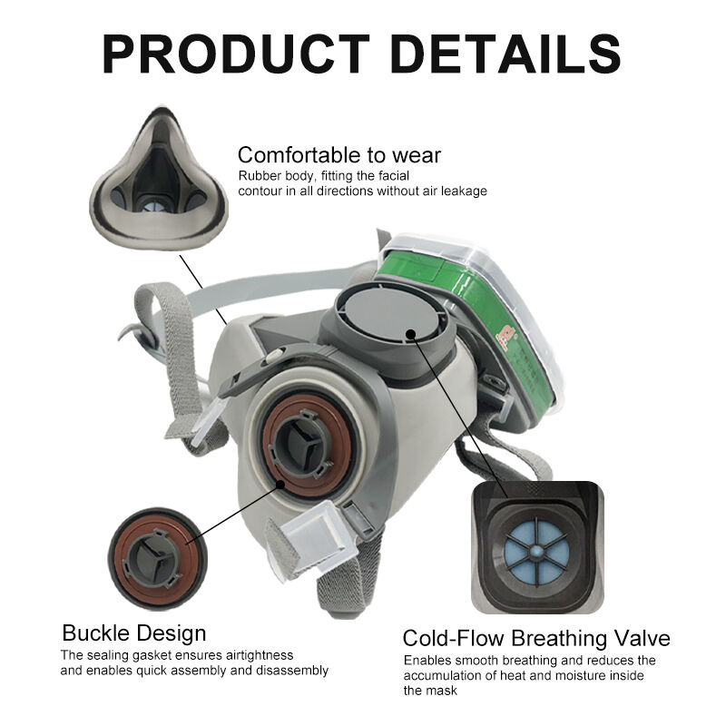 410 Dual Cartridge Half Mask FD-410 For Dust & Gas TPE EN140 40pcs/CTN In Mining Painting Chemical