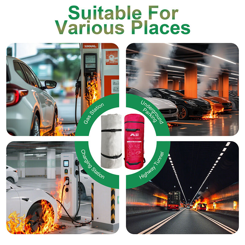 High Silica Fire Blanket 6x8m BS EN 13501-1 Certified 1200°C Reusable For Gas Station Parking Tunnel