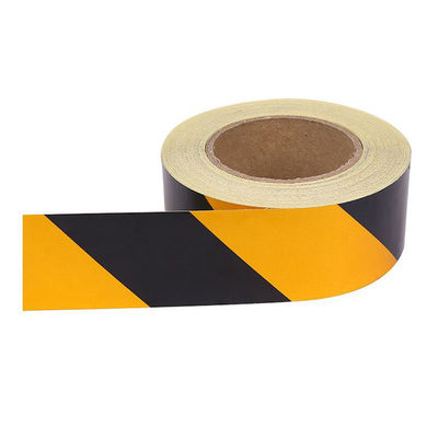 نوار هشدار PVC سیاه و زرد خط هشدار ترافیک مهندسی ایمنی آتش، نوار بازتاب دهنده سیاه و زرد