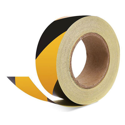 نوار هشدار PVC سیاه و زرد خط هشدار ترافیک مهندسی ایمنی آتش، نوار بازتاب دهنده سیاه و زرد