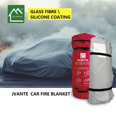 پوشش سیلیکون فیبر شیشه ای خودرو، پتو ضد آتش خاکستری 4*6 6*8 6*9 10*12M یا سفارشی JVANTE