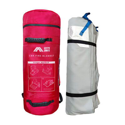 پتو آتش سوزی فیبرگلاس پوشیده با سیلیکون خاکستری JAT-302 6x8m 1000°C مقاوم به گرما برای تعمیر اتومبیل اضطراری صنعتی
