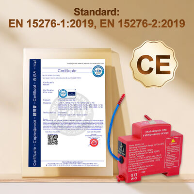 برچسب ضد آتش اتوماتیک اسپری گرم 20 گرم عامل 0.2m3 پوشش 170°C شروع اتوماتیک EN 15276 راه آهن و چسب چپکدار گواهینامه دار مدت عمر 10 ساله برای جعبه توزیع ماشین حساب